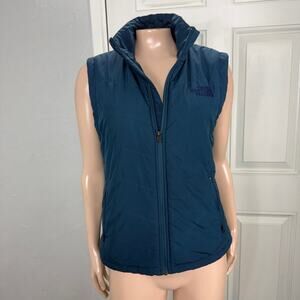 The North Face Women's Vest Small Junction Teal Blue Full zip Polyester Coat D17